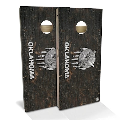 Oklahoma Flag Rustic Outdoor Cornhole Board Set
