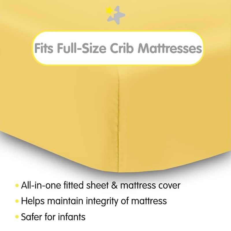 BreathableBaby All-in-One Fitted Sheet & Waterproof Cover for 52" x 28" Crib Mattress (2-Pack)