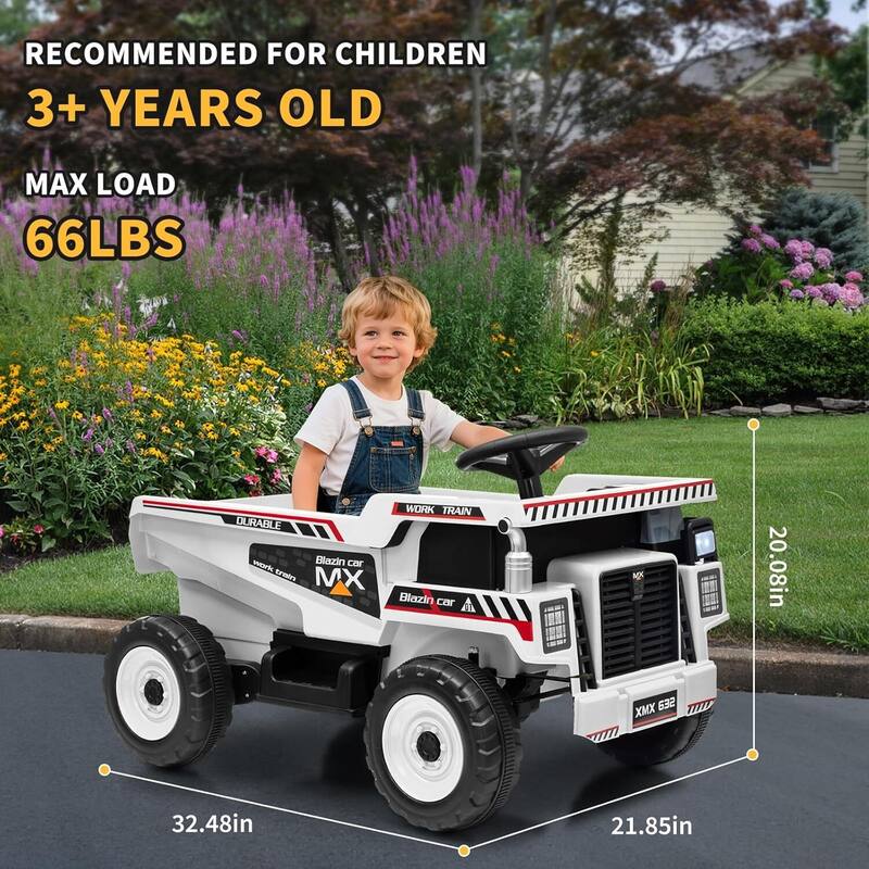 Electric 12V Ride On Dump Truck, Construction Vehicles for Kids