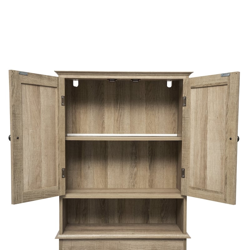 Brown Farmhouse Over the Toilet Cabinet Storage Organizer with 2 Shelves