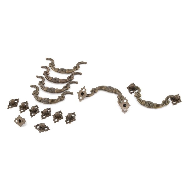 Unique Bargains Home Plastic Furniture Parts Drawer Cabinet Door Pull Handle Bronze Tone 6 Pcs