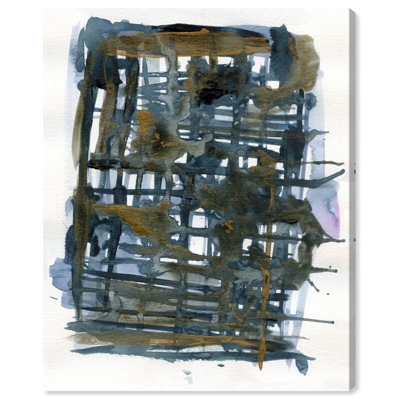 Wynwood Studio Abstract Nori Blue and Modern & Contemporary Wall Art Canvas Print
