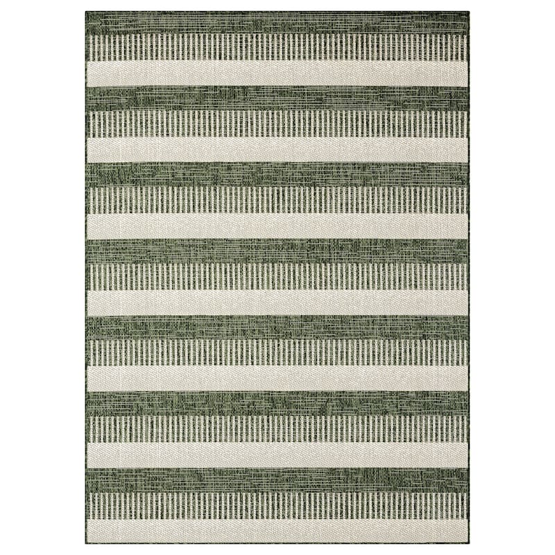 Nicole Miller New York Patio Country Charlotte Modern Stripe Indoor/Outdoor Area Rug