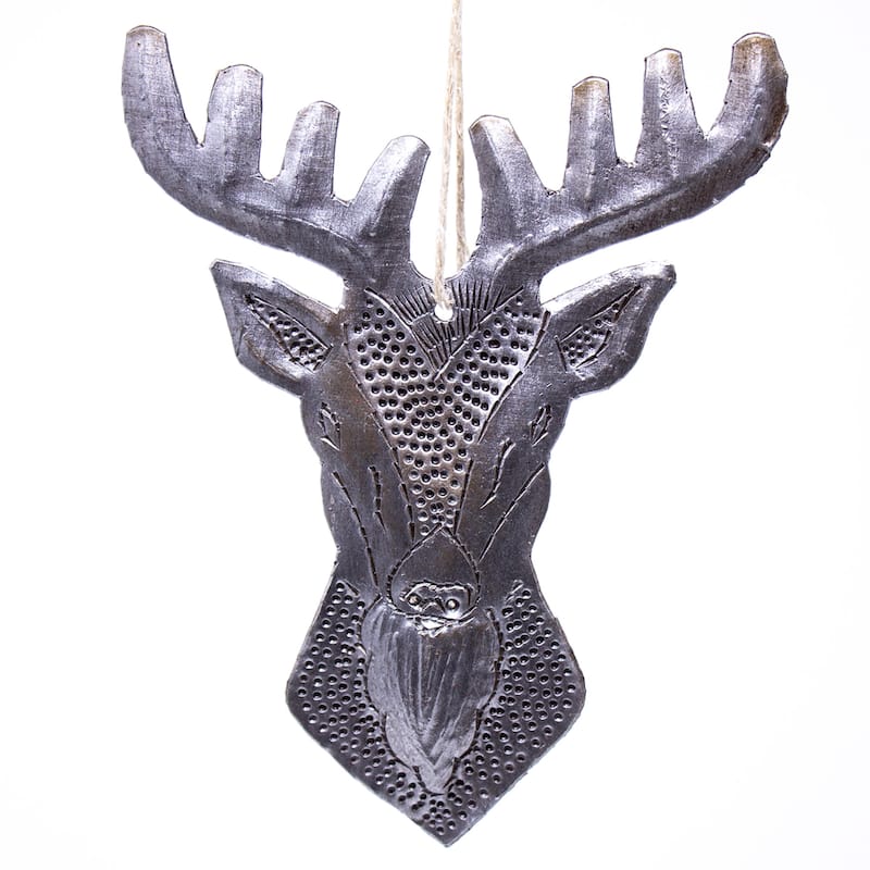 Buck Haitian Metal Drum Ornament Set of 2 - N/A