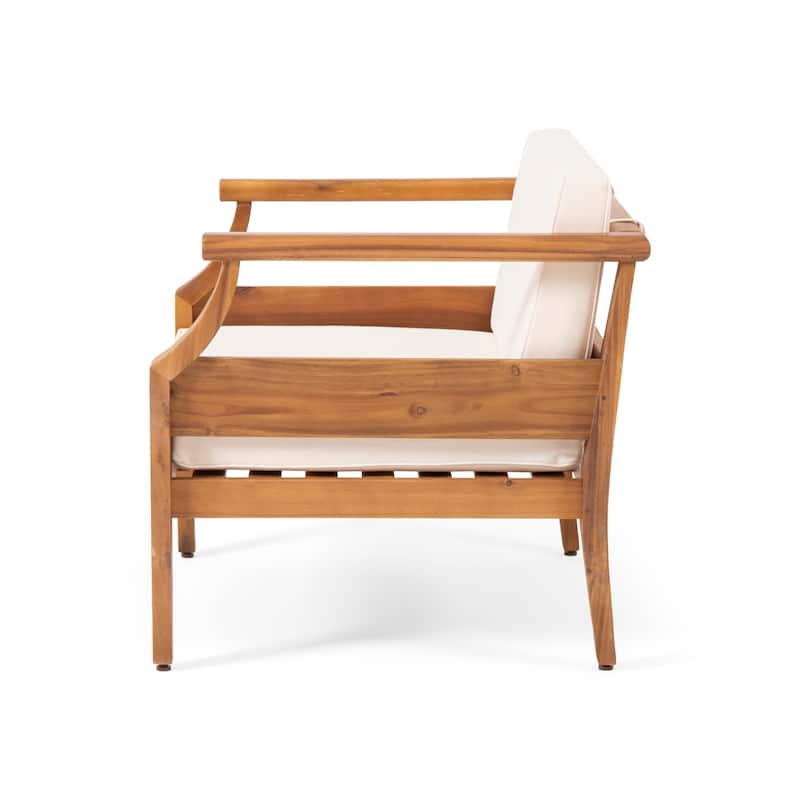 Aston Outdoor Mid-century Modern Acacia Wood Club Chair (Set of 4) by Christopher Knight Home