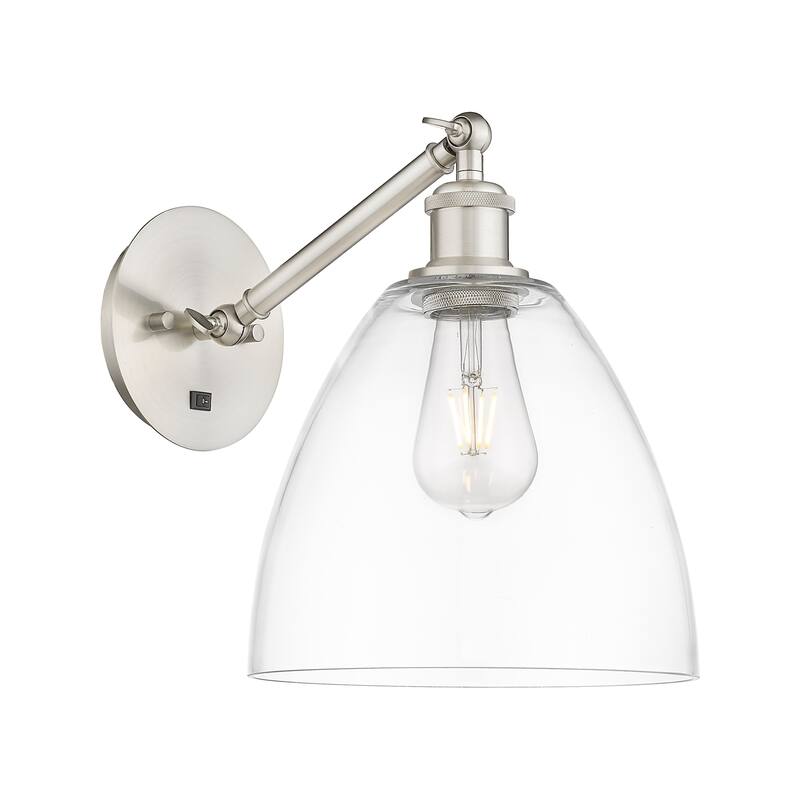 Innovations Lighting Endless Possibilities Ballston - Bristol - 1 Light 9" Adjustable Sconce - Arm Adjusts Up and Down - Clear/Brushed Satin Nickel