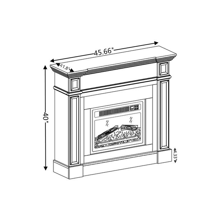 Only Mantel (Not Included 23" Fireplace)--45.6"W*11.8"D*40"H