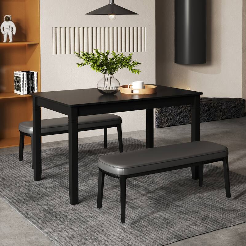 Gymax 48'' Wooden Dining Table for 4 People w/ Rubber Wood Legs