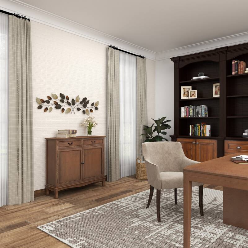 Bronze Metal Long Textured Leaf Home Wall Decor with Multiple Shades