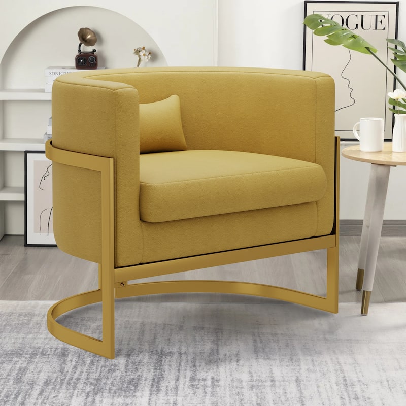 Accent Chair, Velvet Barrel Chair Modern Arm Chair for Living Room