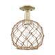Option Antique Brass / Clear Glass with Brown Rope