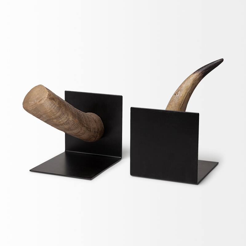 Nickerson (Set of 2) Metal Book Ends (set of 2) - 5.5L x 6.5W x 5.5H