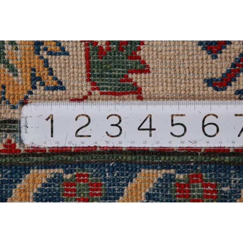 Hand Knotted Oriental 100% Wool Carpet Traditional Medallion Navy Blue & Blues Kazak Area Rug - 13' 7'' X 10' 1''