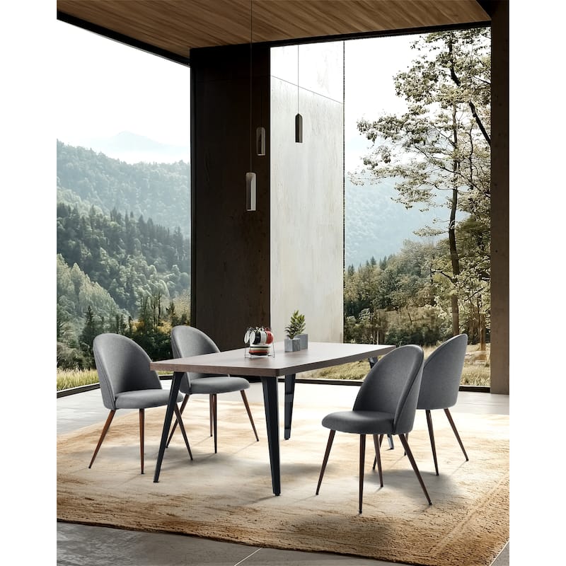 Homy Casa Modern Upholstered Dining Chair with Comfortable Backrest - Grey