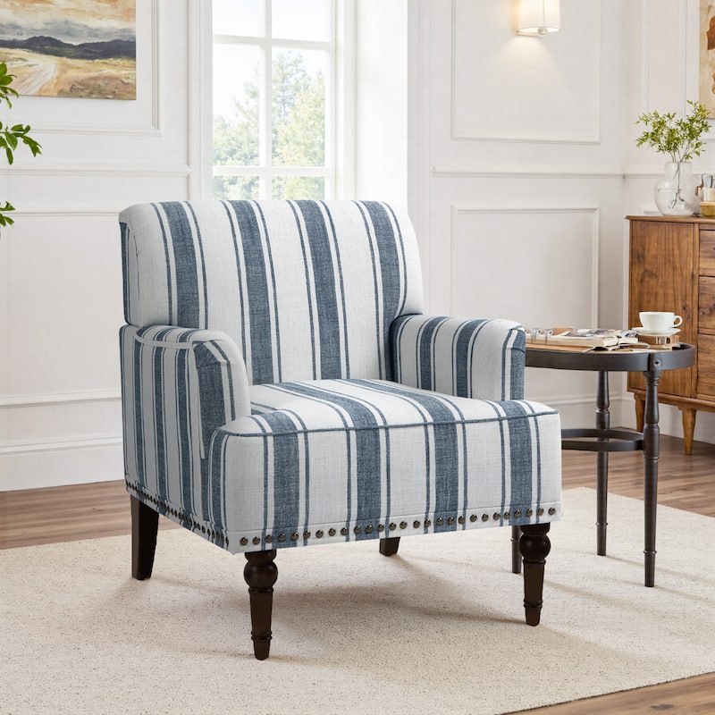 Vintage 29" W Patterned Striped Accent Chairs