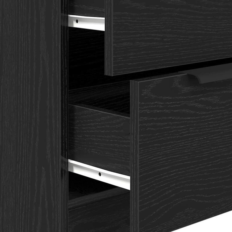 vidaXL Sideboard Black Oak 23.62 x 11.81 x 27.56 in Engineered Wood - 23.62 x 11.81 x 27.56 in