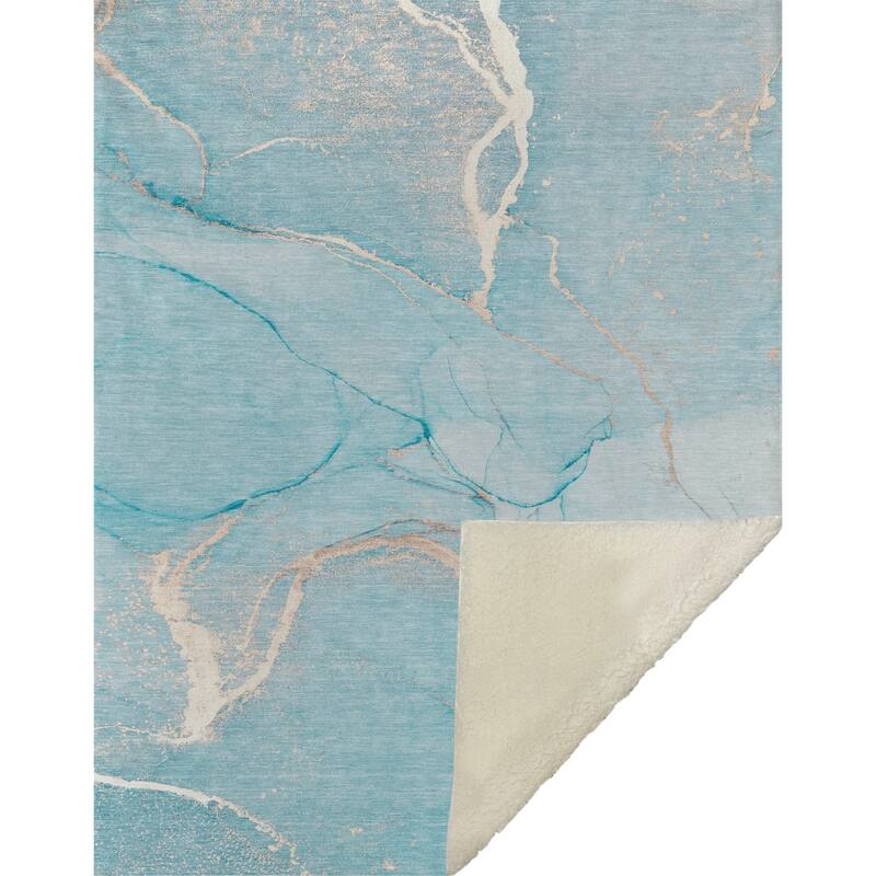 Premium Machine Washable Abstract Contemporary Sherpa Throw Blanket