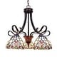 preview thumbnail 3 of 6, Tiffany-Style Victorian-Design 5-light Dark Bronze Pendant