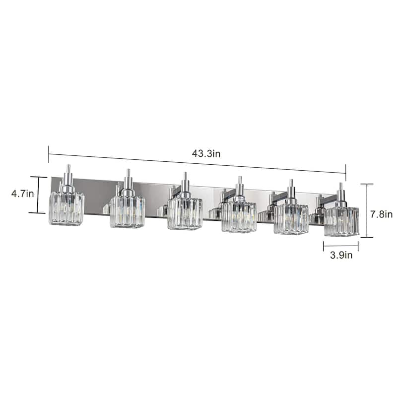 2/3/4-Light Modern Bathroom Crystal Vanity Light Wall Sconces