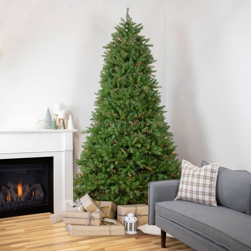 9' Pre-Lit Rockwood Pine Artificial Christmas Tree, Multi Lights - 9 Foot