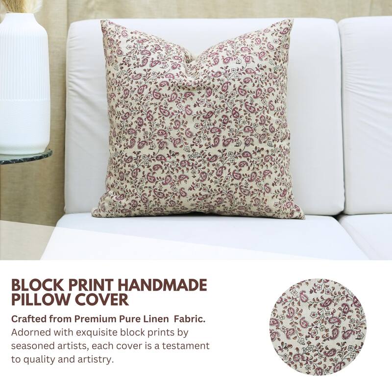 Fabdivine 14X14Inch Paisley Pink Pillow Cover Dining Room, Kerijaal