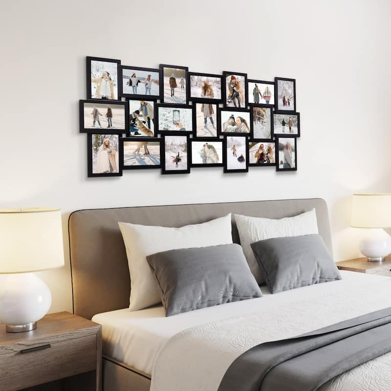 HELLO LAURA Modern Plastic 21 Piece Wall Hanging Family Photo Frame Wall Set