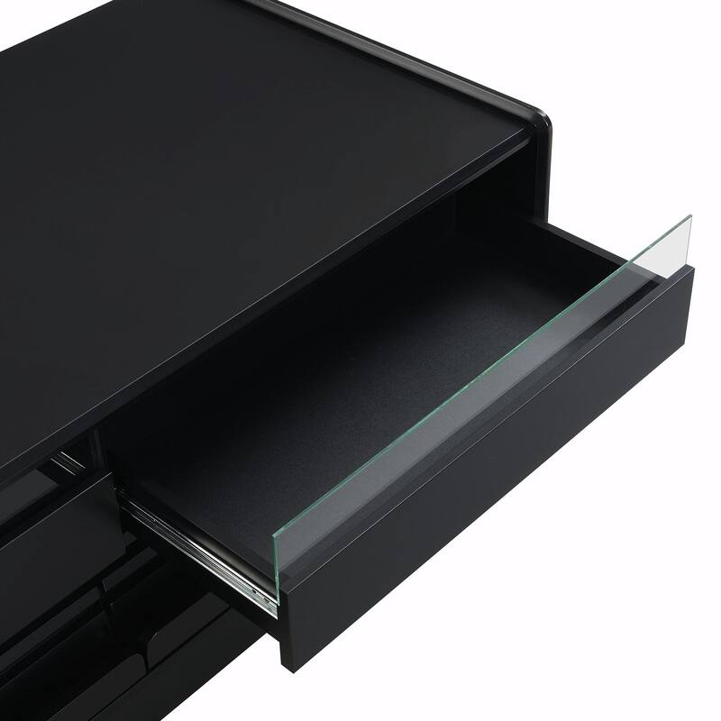 47.2" Modern Rectangle Coffee Table with 4 Drawers and 2 Display Shelves