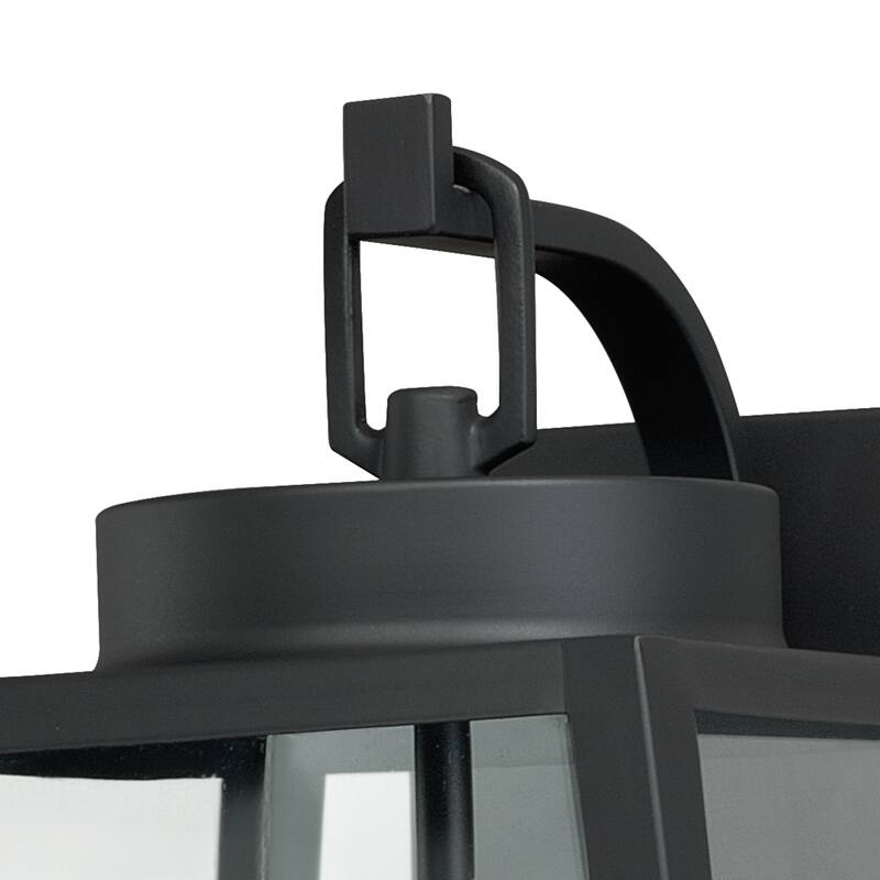 Granville 3 Light Bronze Geometric Outdoor Wall Lantern Clear Glass - 10-in W x 16.5-in H x 11.75-in D