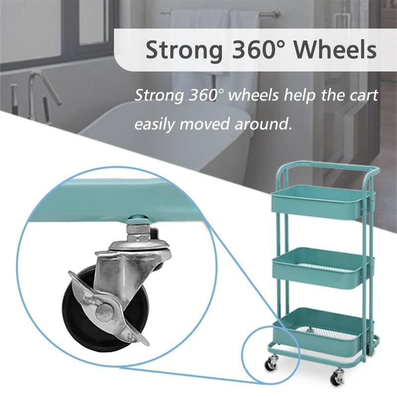 Maypex 3 Tier Foldable Rolling Utility Cart