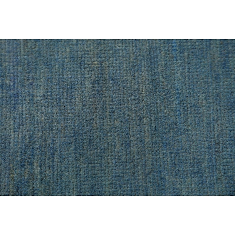 Blue Gabbeh Modern Rug Hand-Knotted Wool Carpet - 4'1" x 5'11"