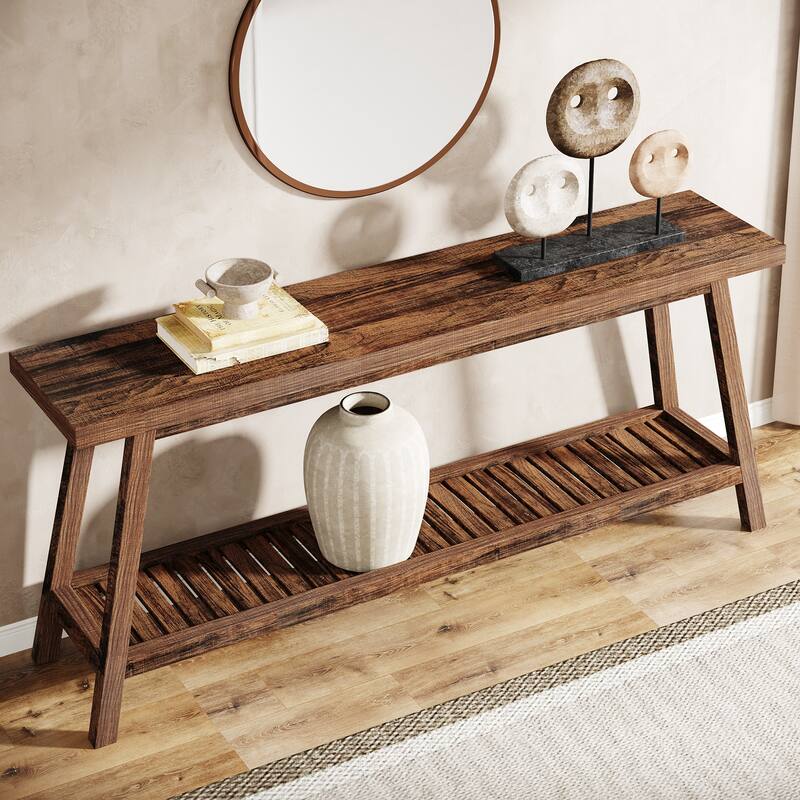 Farmhouse Console Entryway Table, 70.9 Inches Extra Long