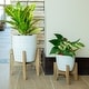 preview thumbnail 3 of 3, Mid-Century 10" & 6.6" Cathedral Ceramic planter on Stand ， SET OF 2