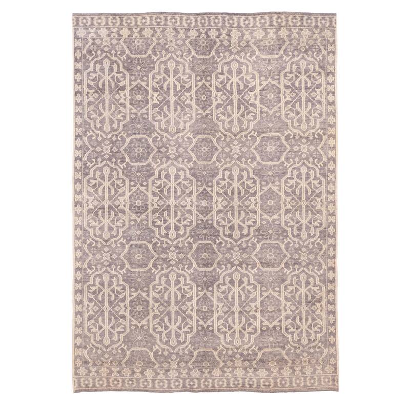 ECARPETGALLERY Hand-knotted Jules Serapi Dark Grey Wool Rug - 7'2 x 10'0