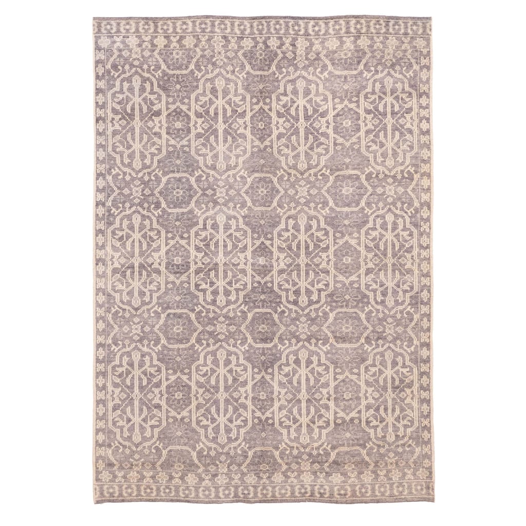 ECARPETGALLERY Hand-knotted Jules Serapi Dark Grey Wool Rug - 7'2 x 10'0