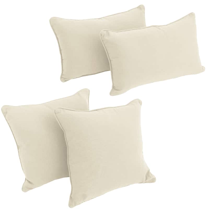 Delaney Twill 4-Piece Lumbar/Throw Pillow Set - Natural