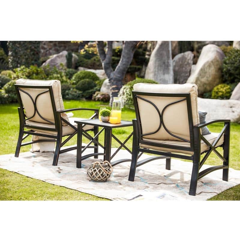 Patio Festival 3-Piece Outdoor Metal Conversation Set