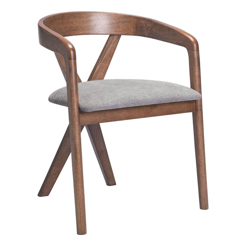 Cairo Dining Chair Dove Gray & Walnut - Dove Gray/Walnut