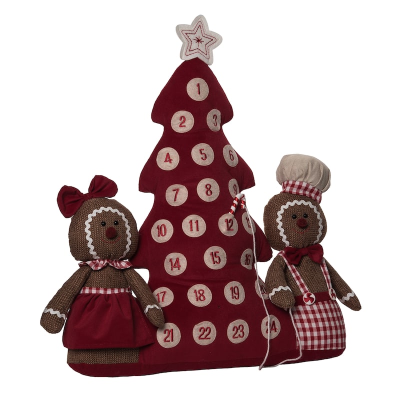 Transpac Polyester 22.5 in. Multicolor Christmas Soft Gingerbread Advent Calendar