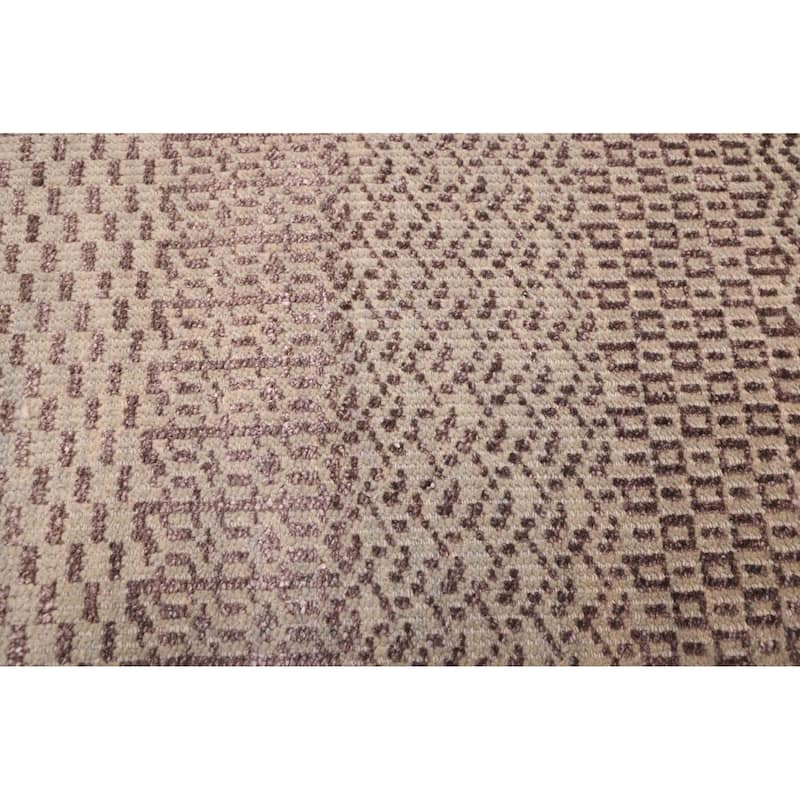 ECARPETGALLERY Hand-knotted Silk Shadow Grey Silk, Wool Rug - 5'2 x 7'6