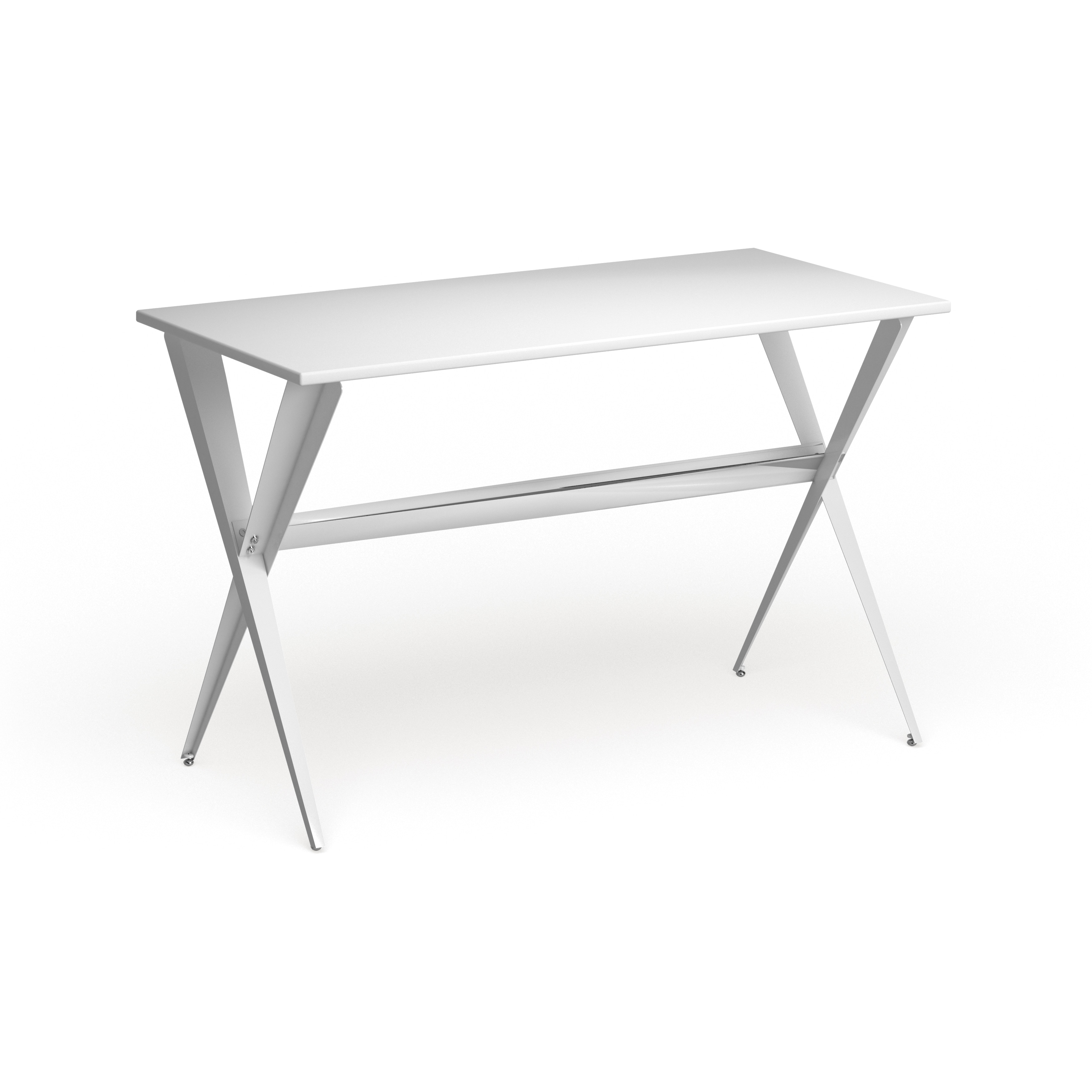 The Curated Nomad Tachevah Mid-century Modern White Desk