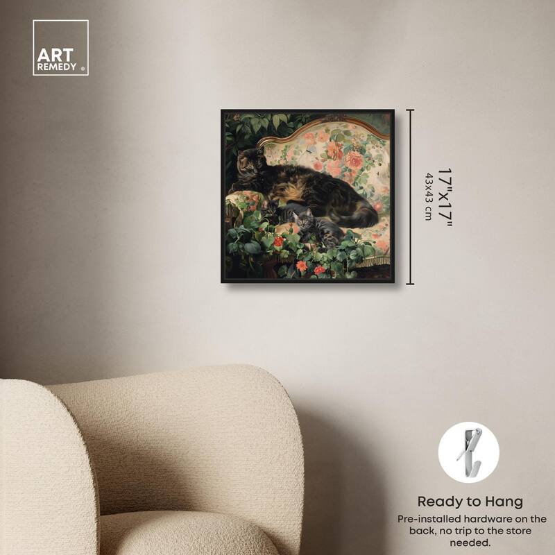 Lounging Cats II Canvas by Art Remedy