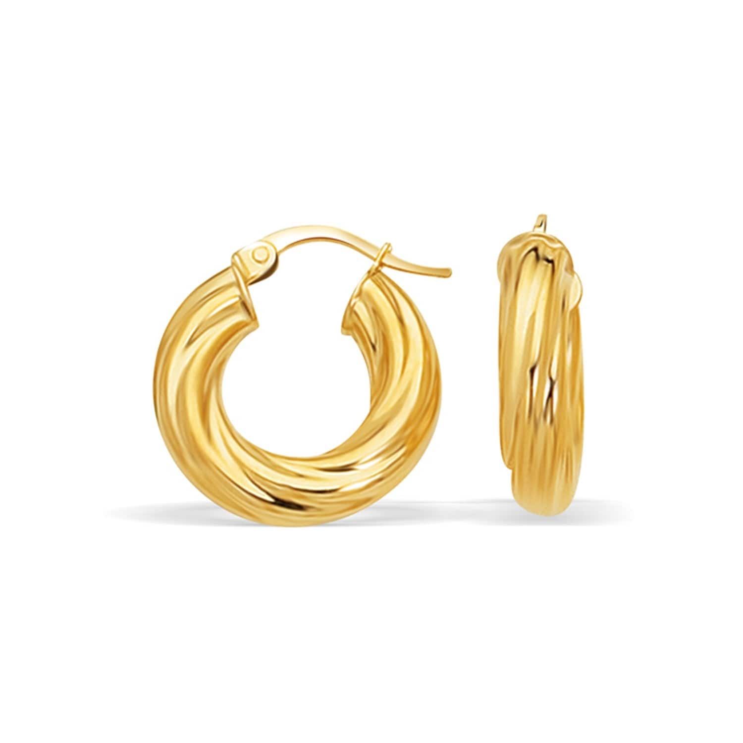 14kt Yellow Gold Fancy Hoop Dangle Earrings