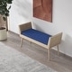 preview thumbnail 4 of 9, Aderyn Mid-Century Padded Bench with Raised Rattan Arms