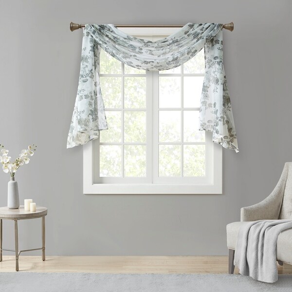 white curtain scarf