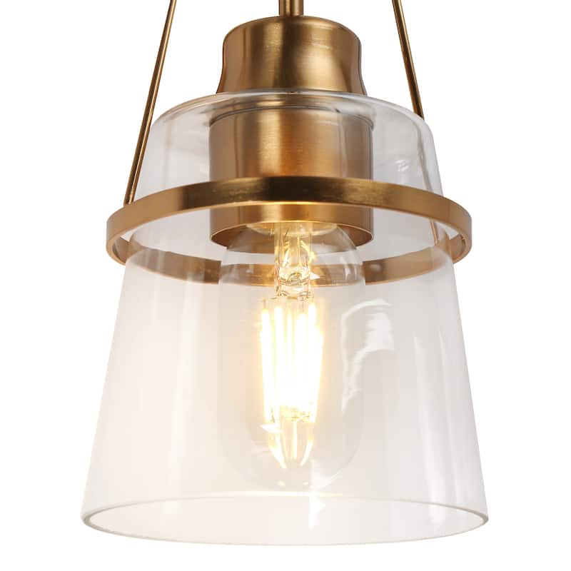 Dendrophyllia Modern Gold 2-Light Clear Glass Bathroom Vanity Lights Wall Sconces - L 13.4" x D 5.7" x H 10"