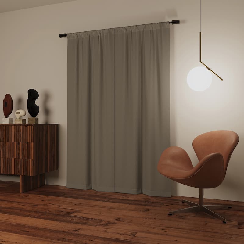 Sun Zero Prescott 2-Piece Herringbone Magnetic Closure Total Blackout Rod Pocket Curtain Panel Pair