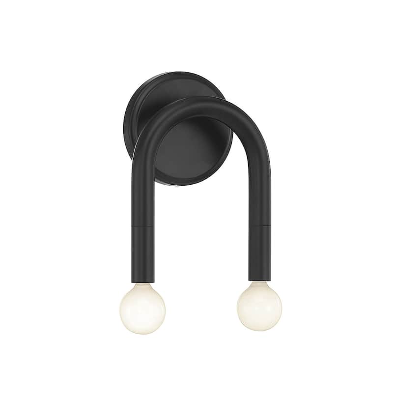 Meridian M90099 2 Light 9" Tall Wall Sconce - Matte Black