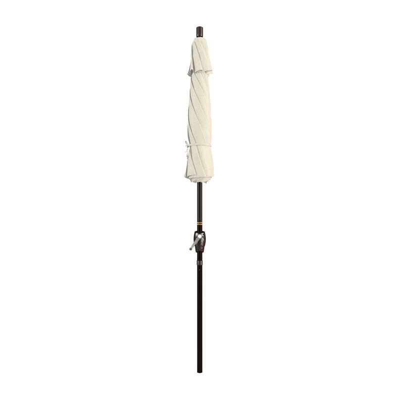 California Umbrella 7.5' Rd. Aluminum Patio Umbrella, Crank Lift with Push Button Tilt, Bronze Finish, Pacifica Fabric
