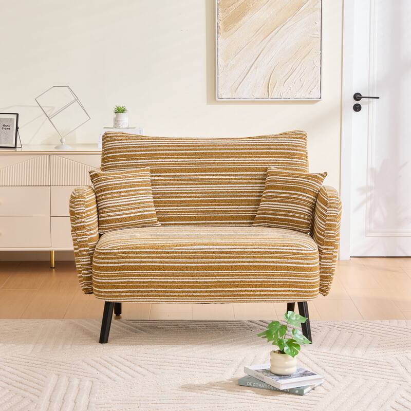 Modern style two-seater sofa with ultra-comfortable armrests, armrest pillows