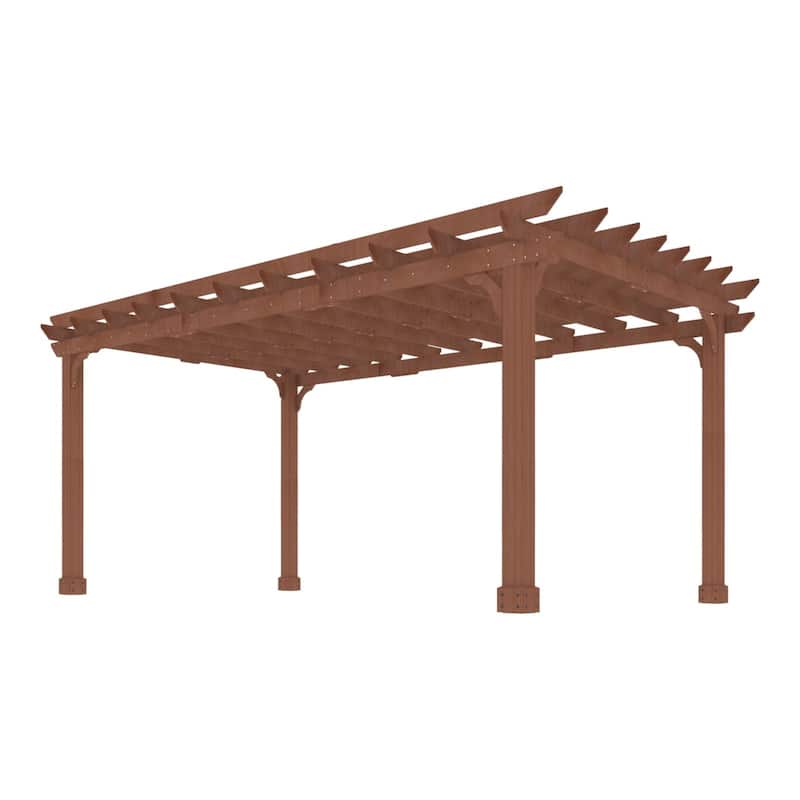 VEIKOUS Outdoor Cedar Wood Pergola Gazebo Kit with Flat Roof Trellis for Patio, Deck, Garden and Backyard